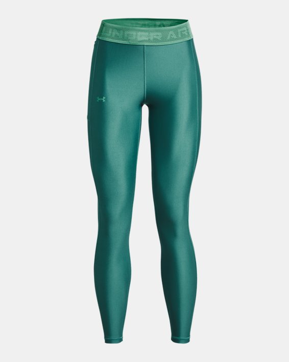 Leggings HeatGear® Branded Waistband para mujer, Green, pdpMainDesktop image number 4
